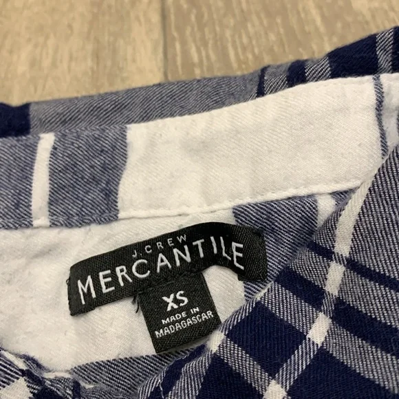 Womens J. Crew Plaid Long Sleeve Front Tie Shirt Dress - Picture 4 of 7